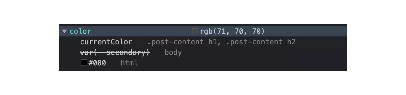 Capture of the devtools panel